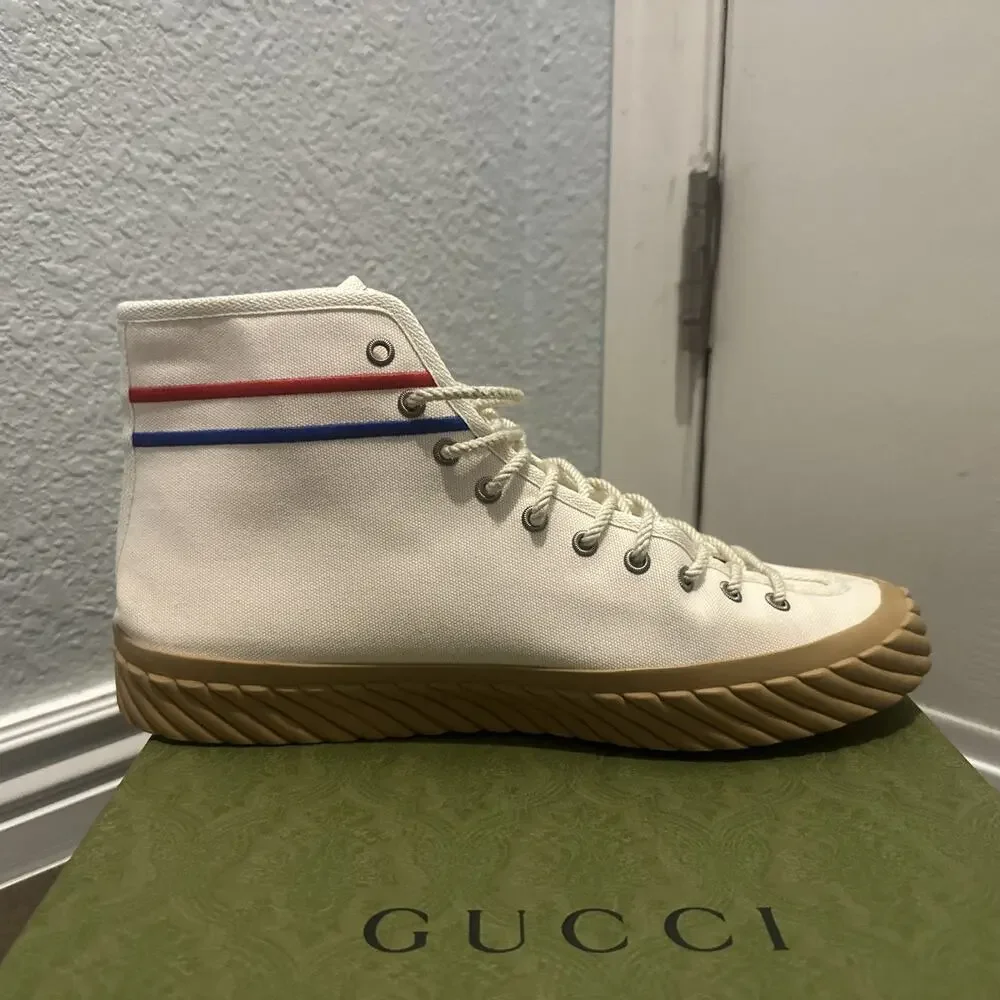 Authentic GUCCI INTERLOCKING G FABRIC BOOTIE SNEAKERS GG 11 (fits USA 12) 703033